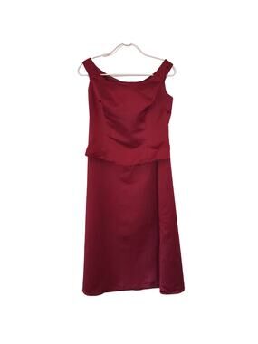 Vintage Impression Two-Piece Satin Gown/Dress Maroon Size 12